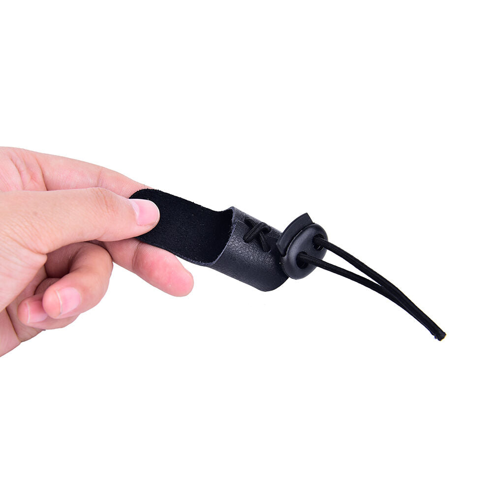 1X Leather Thumb Finger Guard Ring Adjustable Protector Archery Huntin.l8