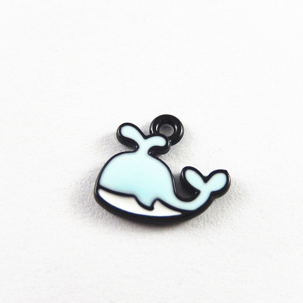 20 pcs Enamel Zinc Alloy Cute Whale Charms Pendant Jewelry Craft Findings 51855