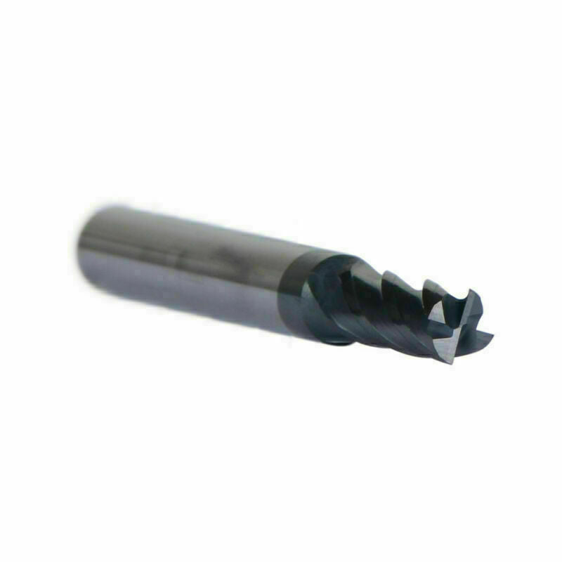 3/8" Carbide Square End Mill, HRC45° Single End 4 Flute AlTiN Coating Mill Bits