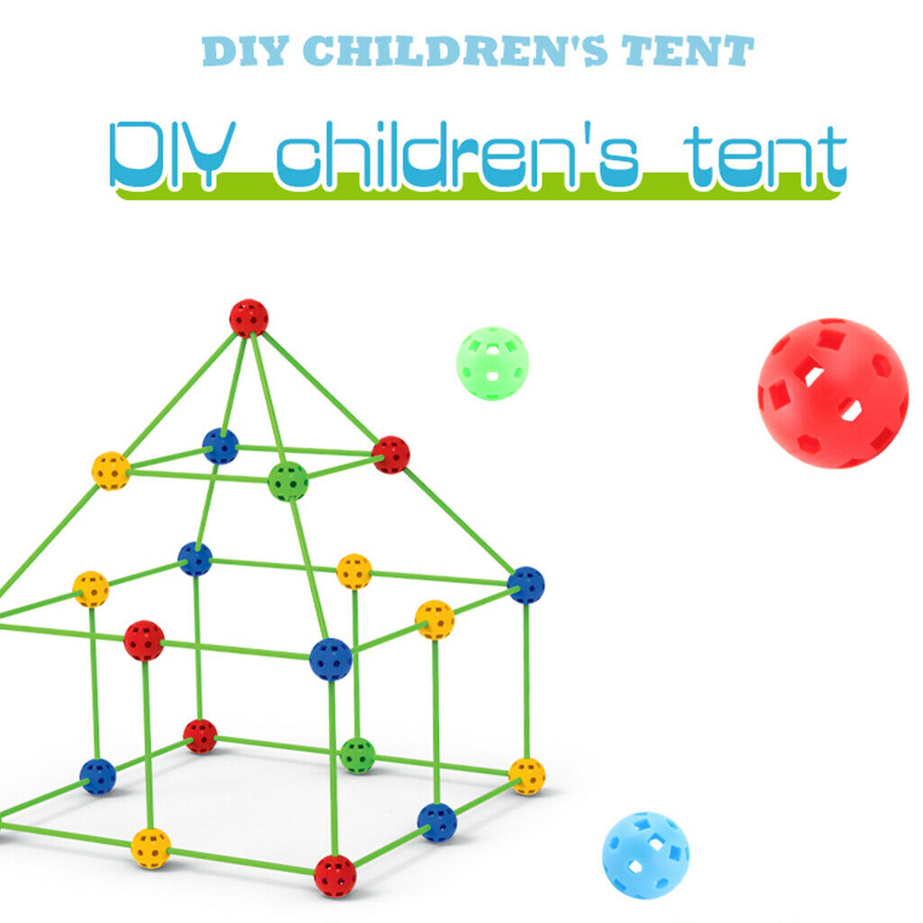 Fort Building Kit 120PCS Construction Play Tent Toys Round and Cloth