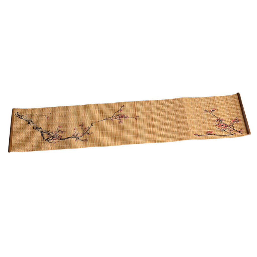 2Pcs Tradtional Bamboo Wooden Tea Mats Zen Table Runner Heatproof Pad Gifts