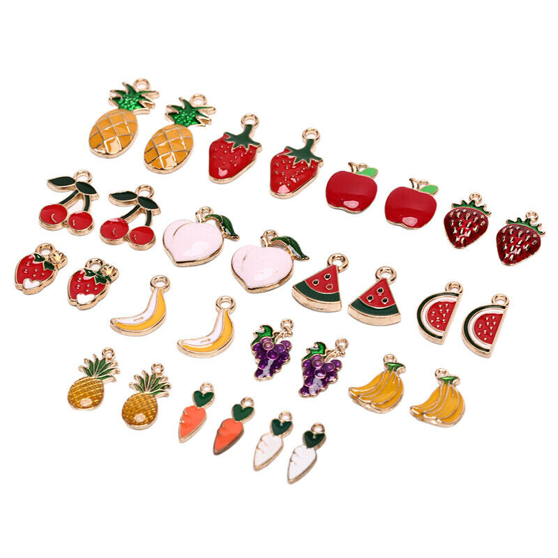 30PCS Enamel Pineapple Fruit Charms Pendant DIY Jewelry Making Necklace B.l8