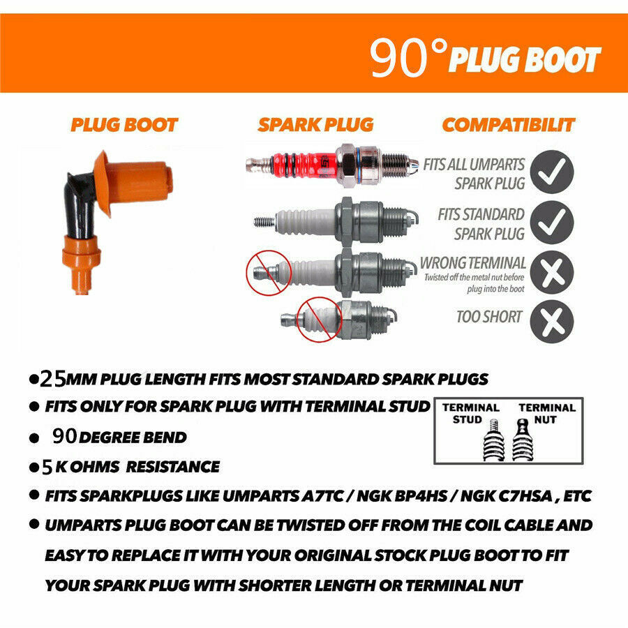 Racing CDI Ignition Coil Spark Plug Kit for 50CC-160CC Engine Dirt Bike ATV Quad