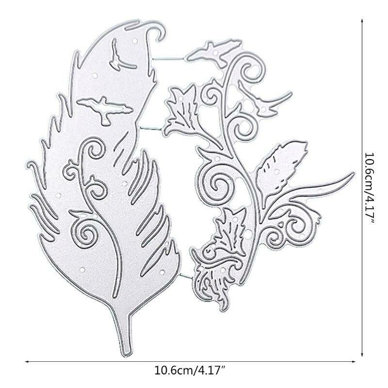 Feather Metal Cutting Dies Stencil DIY Scrapbooking Album Paper Card Template