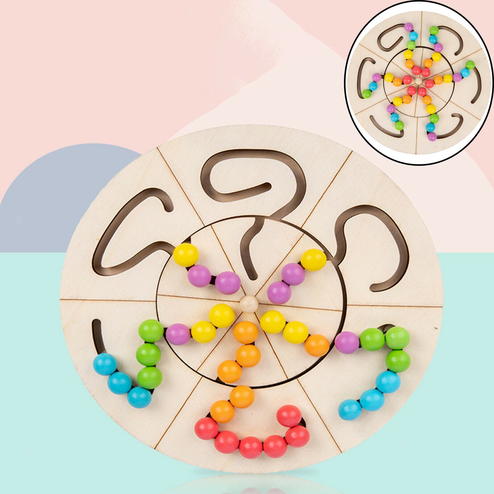 Montessori Bead Maze Puzzle Toys Activity Puzzle Brain Teaser Kids Early