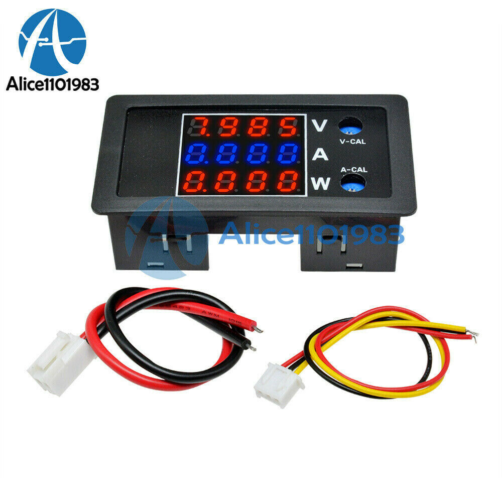Digital Voltage Current Power Meter DC 100V 10A 1000W Thermostat Red +Blue+Red
