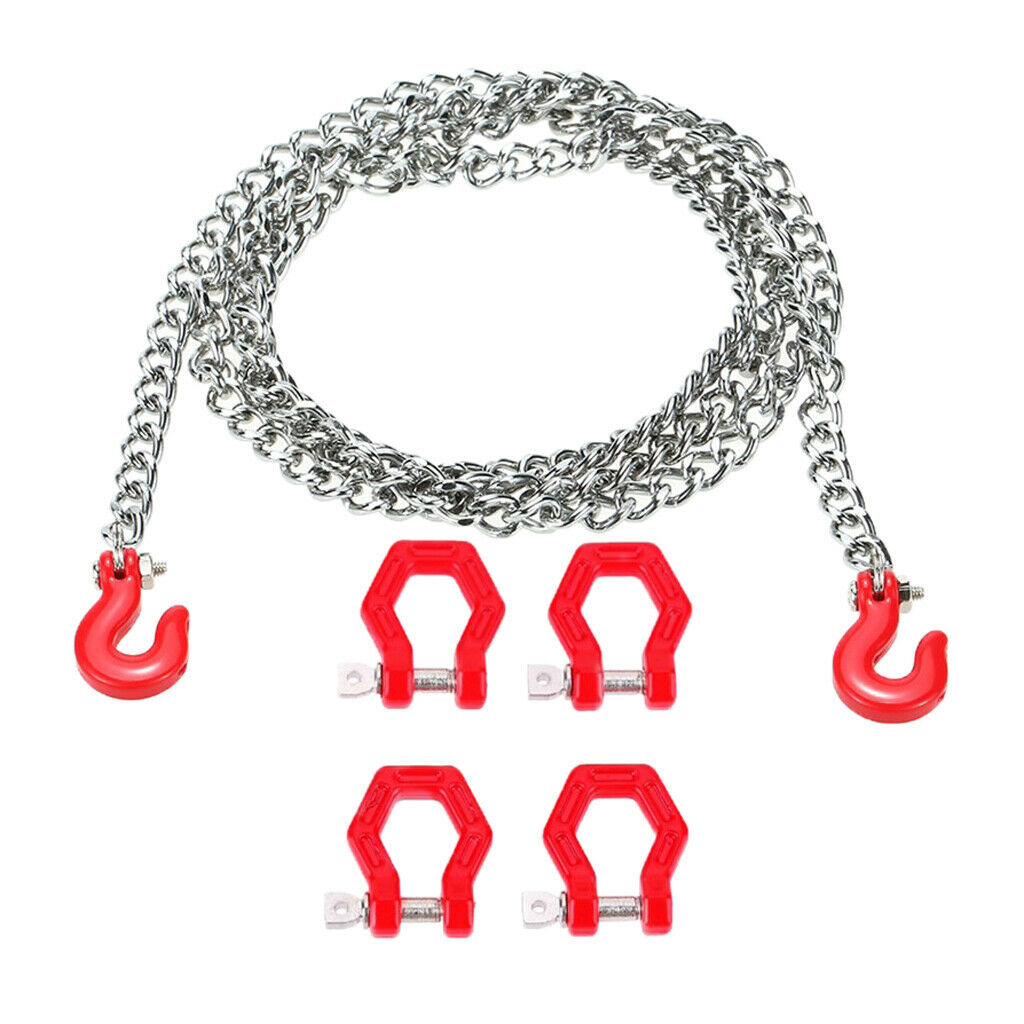Metal Chain Pull Chain With Tow Hook Tow Rope For 1/10 RC Rock Crawler Accessory
