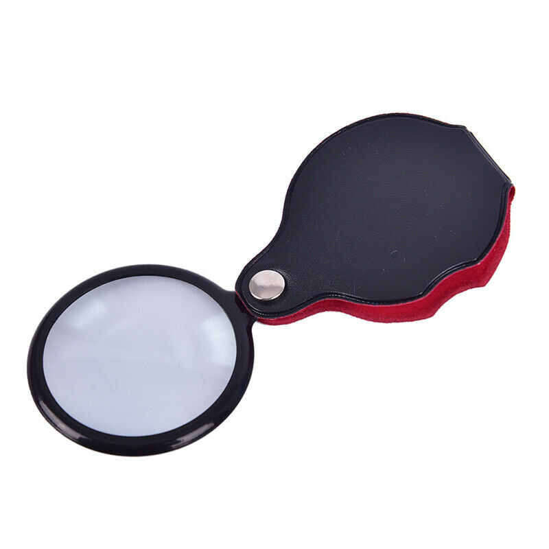 Portable Handheld Magnifier 8X Leather Magnifier Reading Monocle Jewelry .l8