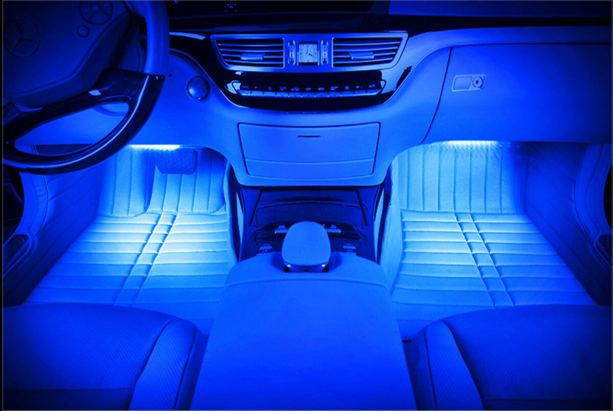 4x12LED Car Interior Footwell Decor Atmosphere Neon Light RGB W/ Remote Control