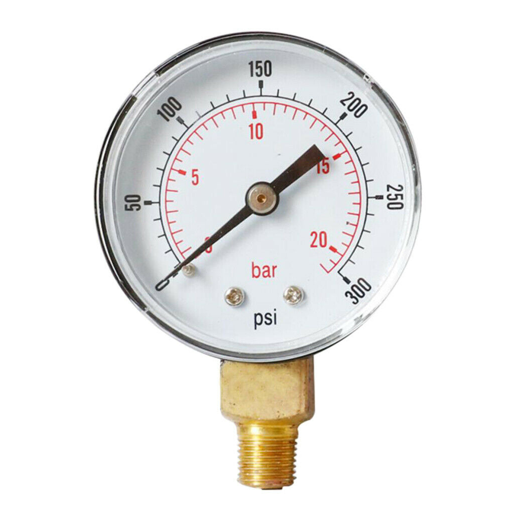 Air Pressure Gauge for Oil Gas Water TS-Y504 0-300psi 0-20bar 1/4BSPT Thread