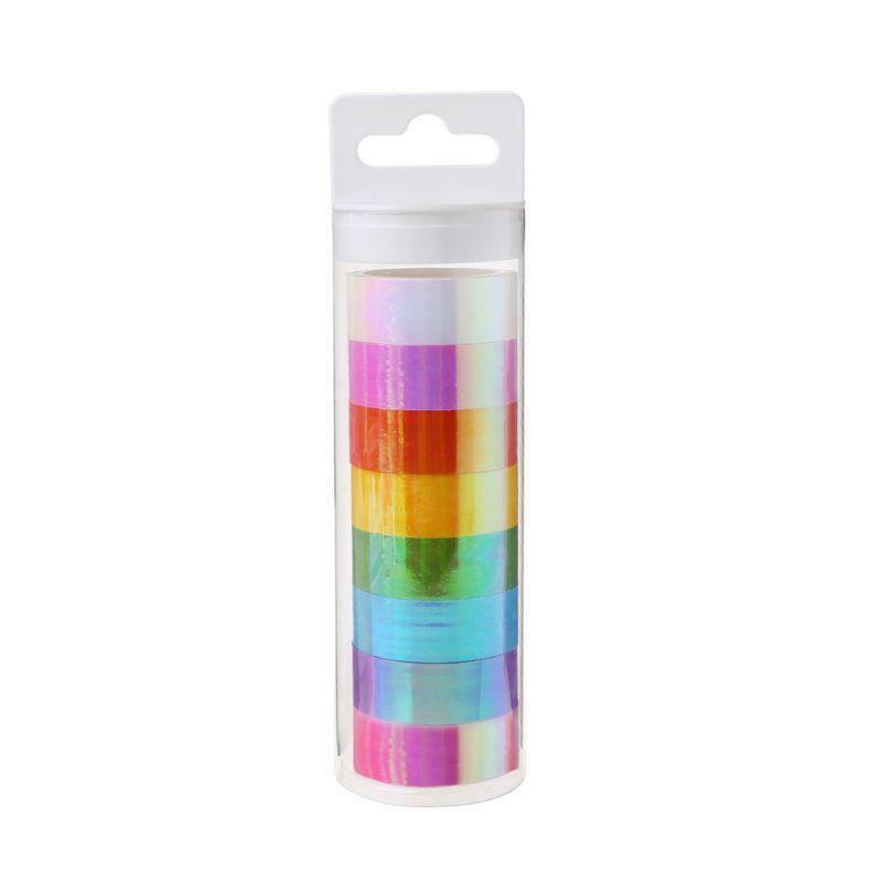 8pcs/set Rhythmic Gymnastics Decoration Holographic Glitter Tape Ring Stick DIY