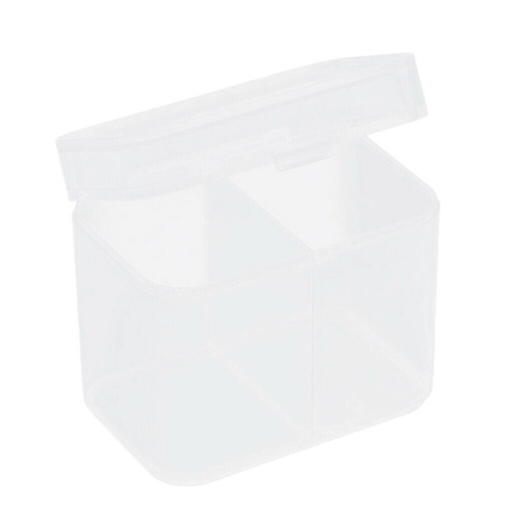 2 Spaces Cosmetic Nail Wipes Storage Holder Box Cotton Swabs Pads Container