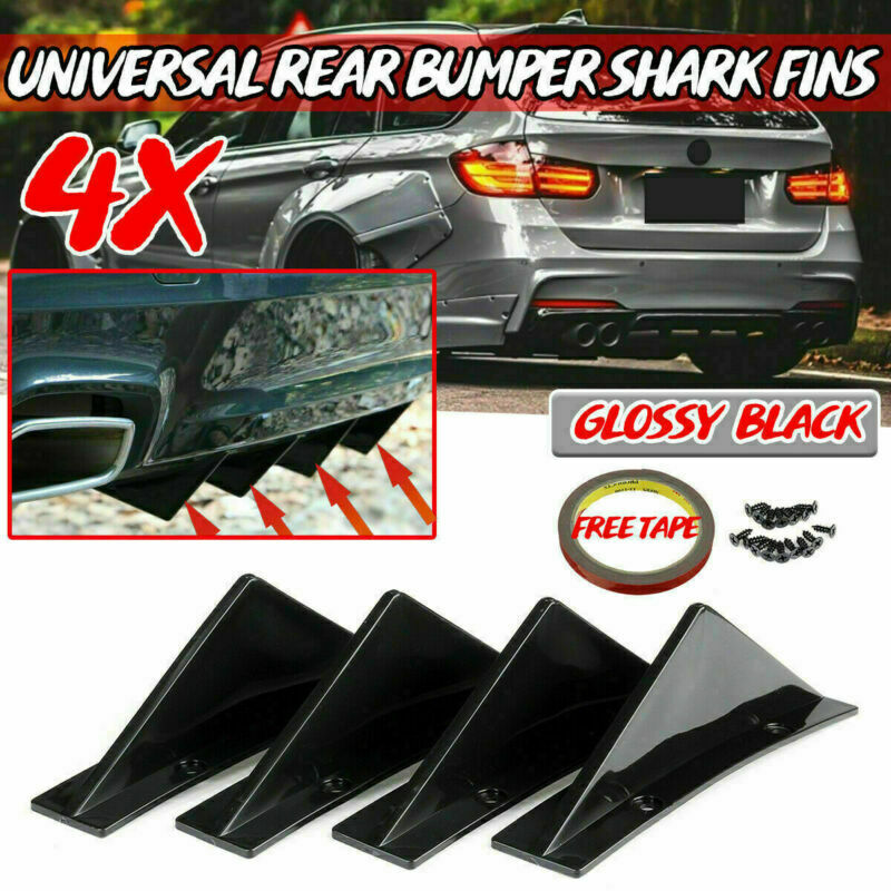Universal Rear Bumper Diffuser Spoiler Lip Splitter Shark Fin Trim Covers 4x USA