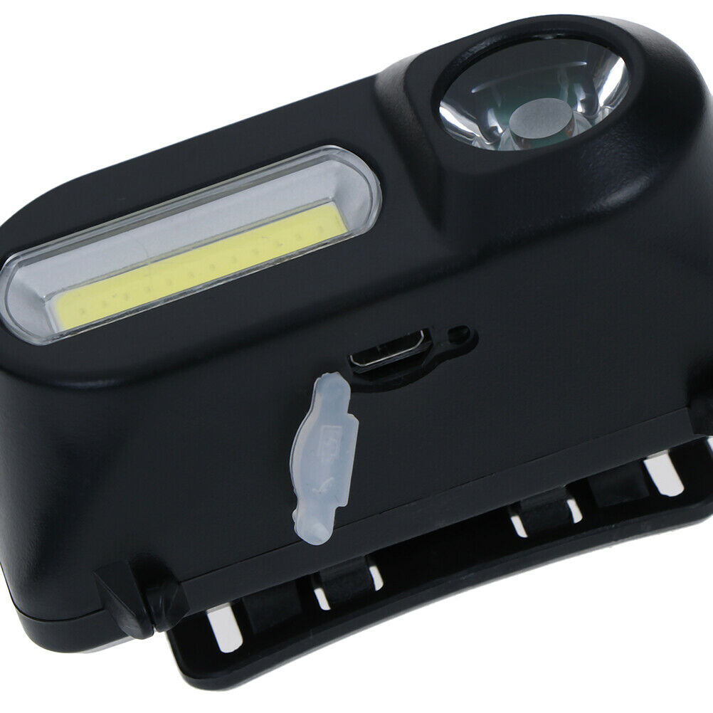 Mini COB LED headlight headlamp flashlight USB rechargeable torch night ligh Pb
