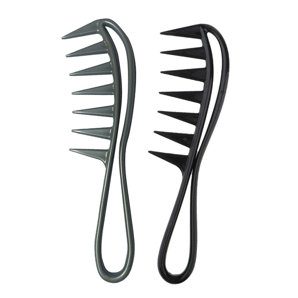 2x Large Wide Tooth Combs Hairdressing Jumbo Comb Detangler Wet Hair Brush