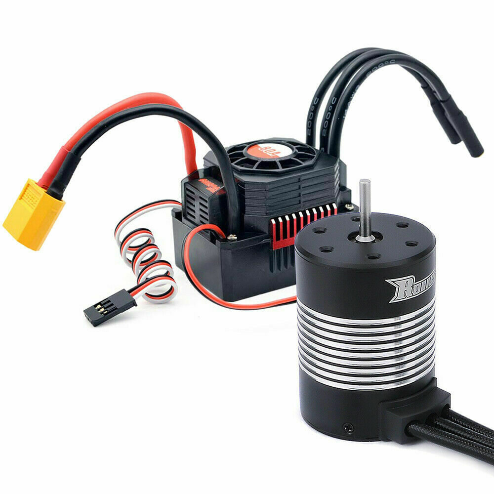 3650 Waterproof Sensorless Brushless Motor 5900KV 80A ESC for 1/10 Tamiya RC Car