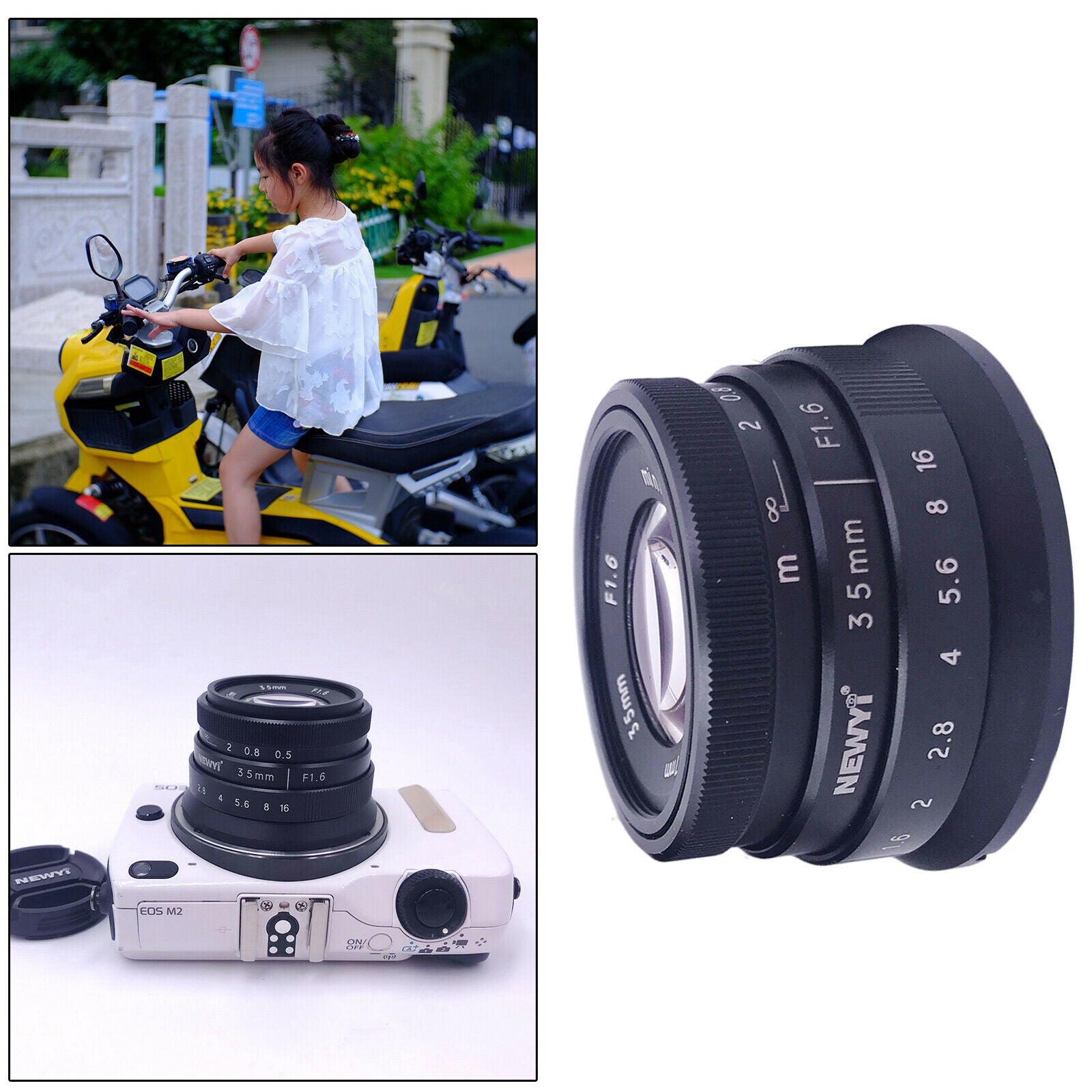 Metal 35mm F1.6 APS-C Manual Fixed Camera Lens for Canon EOS M M2 M3 M6 M100