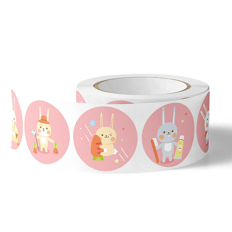 500pcs/roll Rabbit Thank you Stickers Gift Decor Seal labels Kids Reward .l8