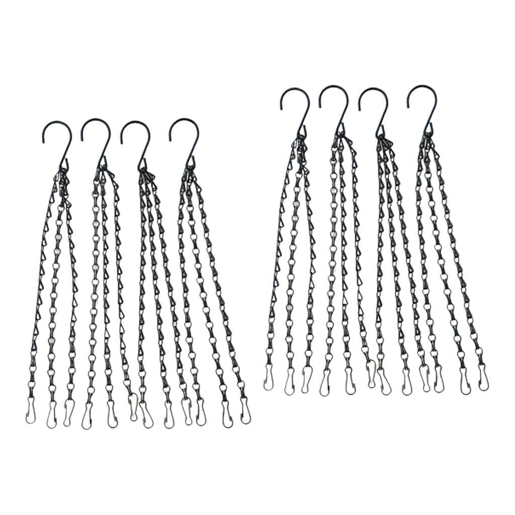 8x Durable Flowerpot Chain Hooks Bird Houses Hanging Hook Garden Fence Decor