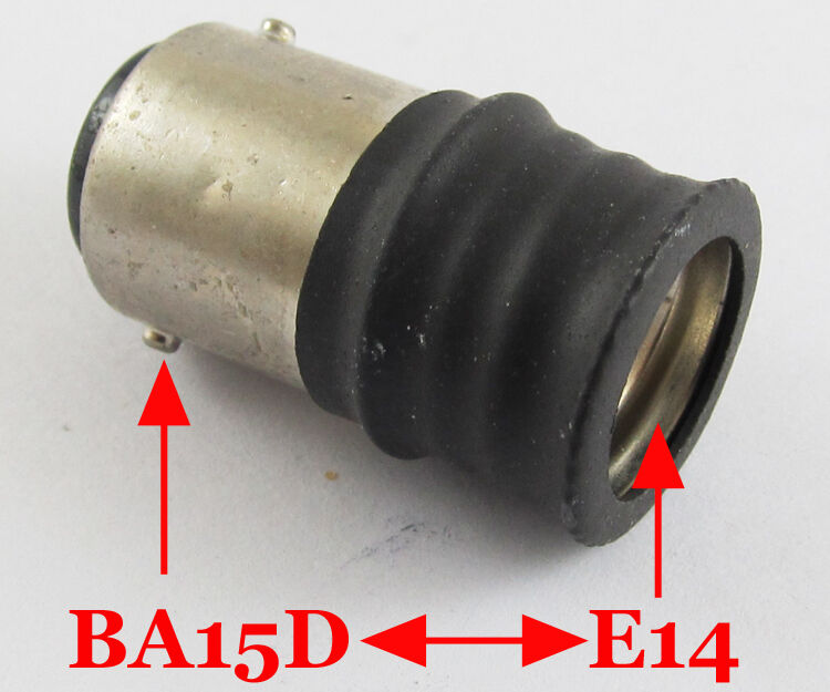 50pcs BA15D Male to E14 Female Socket Base LED Halogen Light Bulb Lamp Adapter