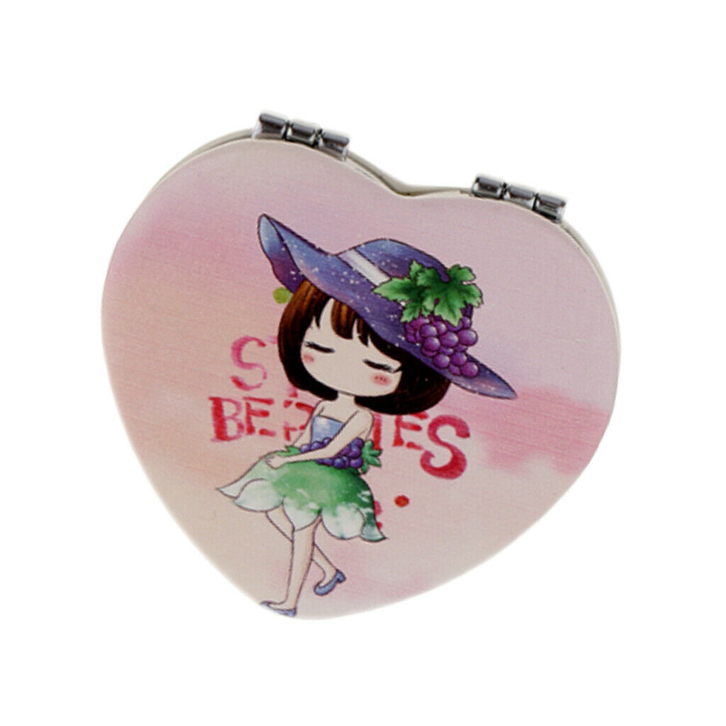 Random Mini Cute Pocket Makeup Mirror, Foldable Double-Sided Lady Travel