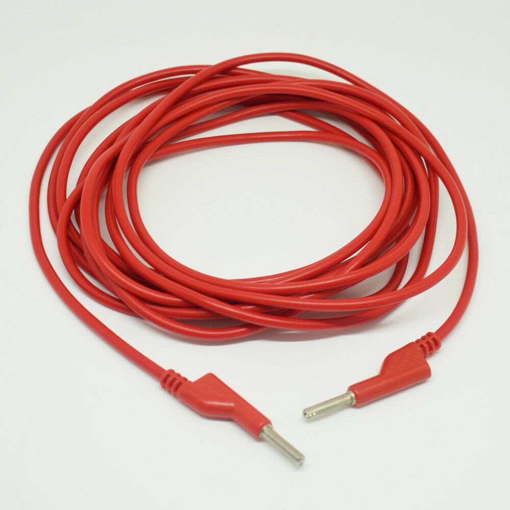 2pairs 5M Silicone High Voltage Dual 4mm Banana Plug Test Leads Cable Red Black