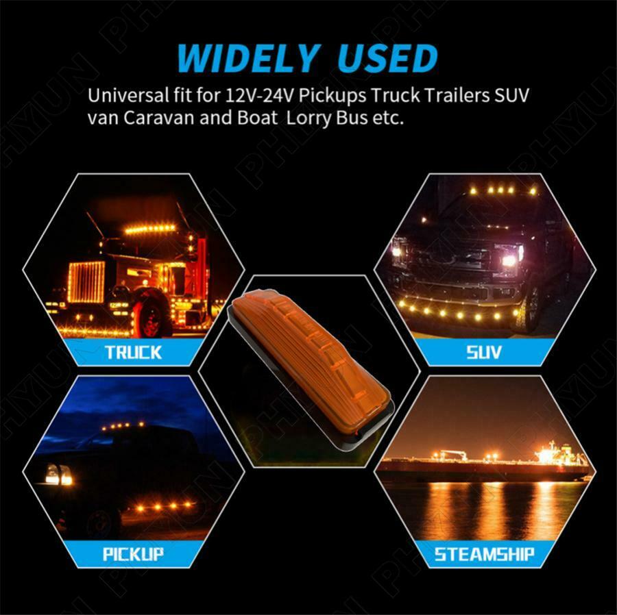 2Pcs Truck LED Lights Tail Brake Light Side Marker Signal Warning Lights Lamps