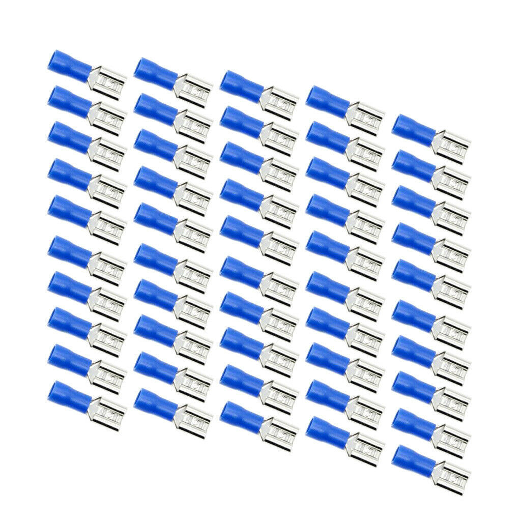 50 Pieces 6.3mm 14-16 AWG Insulated Female Spade Wire Crimp Terminal