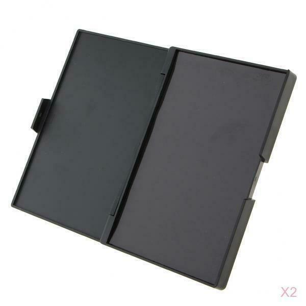 2 Pack Plastic Makeup Eyeshadow Bronzer Powder Palette Pallet Box Black