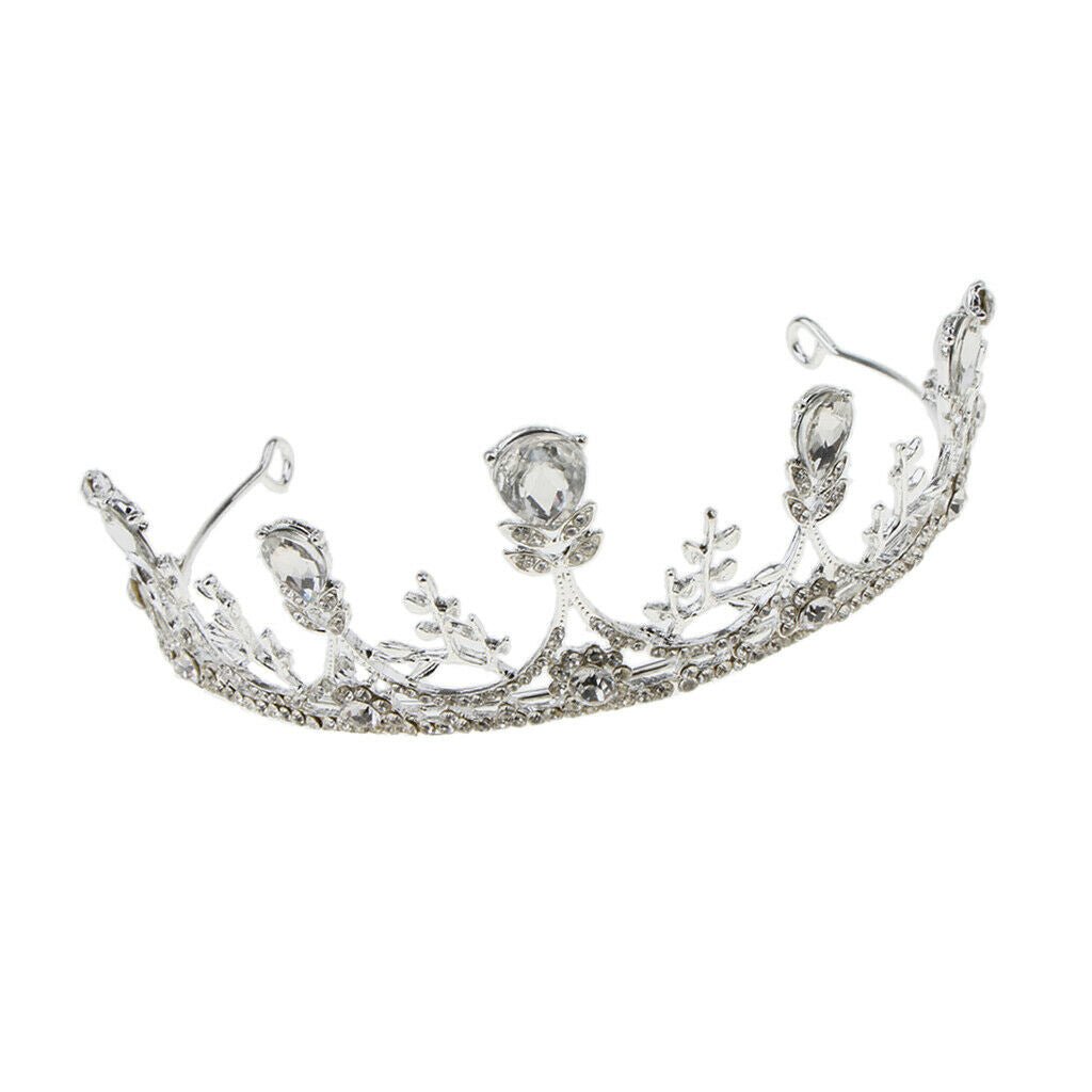 Bridal Crystal Rhinestone Leaves Tiara Crowns Hairband Wedding Hair Decor