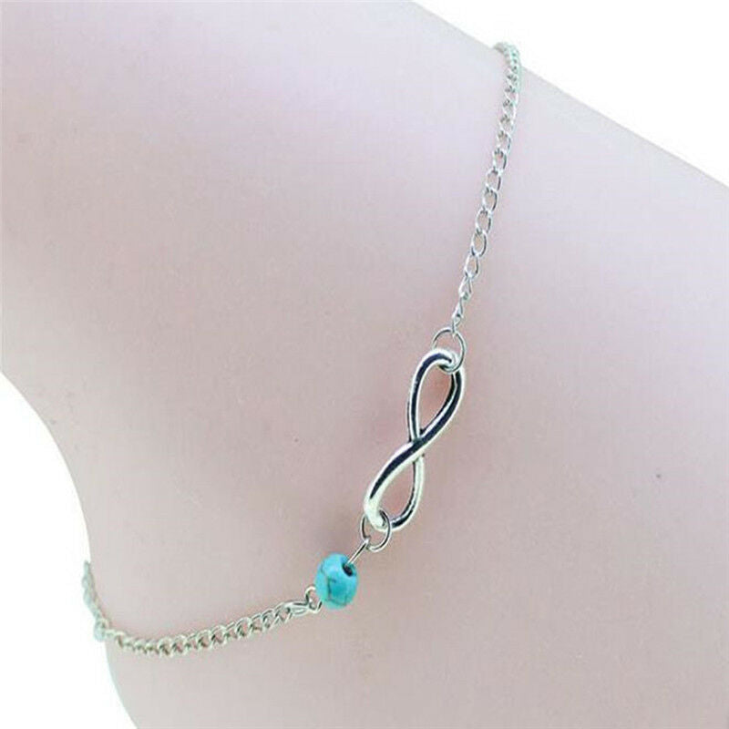 Fashion Bohemian Bead Infinity Charm Chain Anklet Bracelet Barefoot Rewelr.l8
