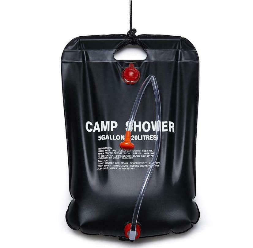Camping Shower Portable Compact Solar Sun Heating Bath Bag Outdoor Camp 20L