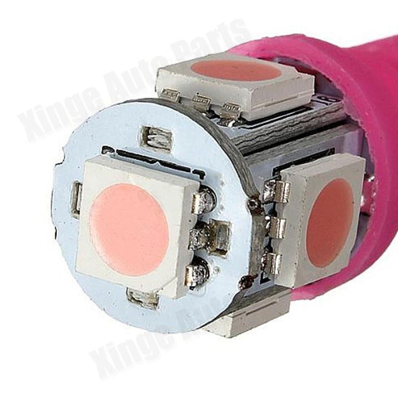 2pcs Bright Pink T10 Wedge 5-SMD 5050 LED Light bulb W5W 2825 158 192 168 194 QY