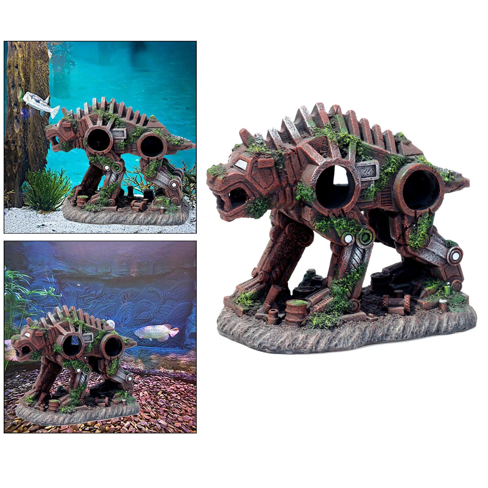 1pc Unique Aquarium Ornament Dog Fish Tank Barrel Hiding Cave Non-Fading