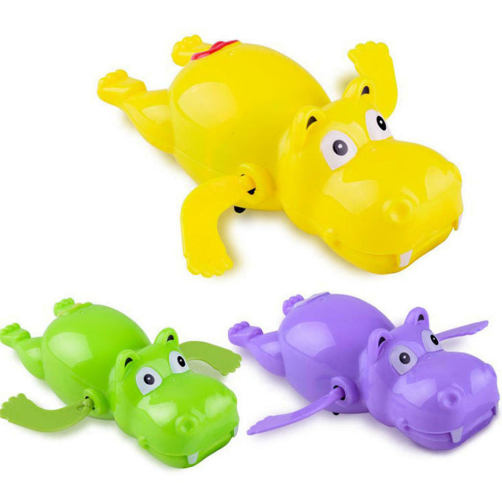Wind-up Hippo Swimming Dabbling Bath Toys Bag Filler Birthday Gift for Kids