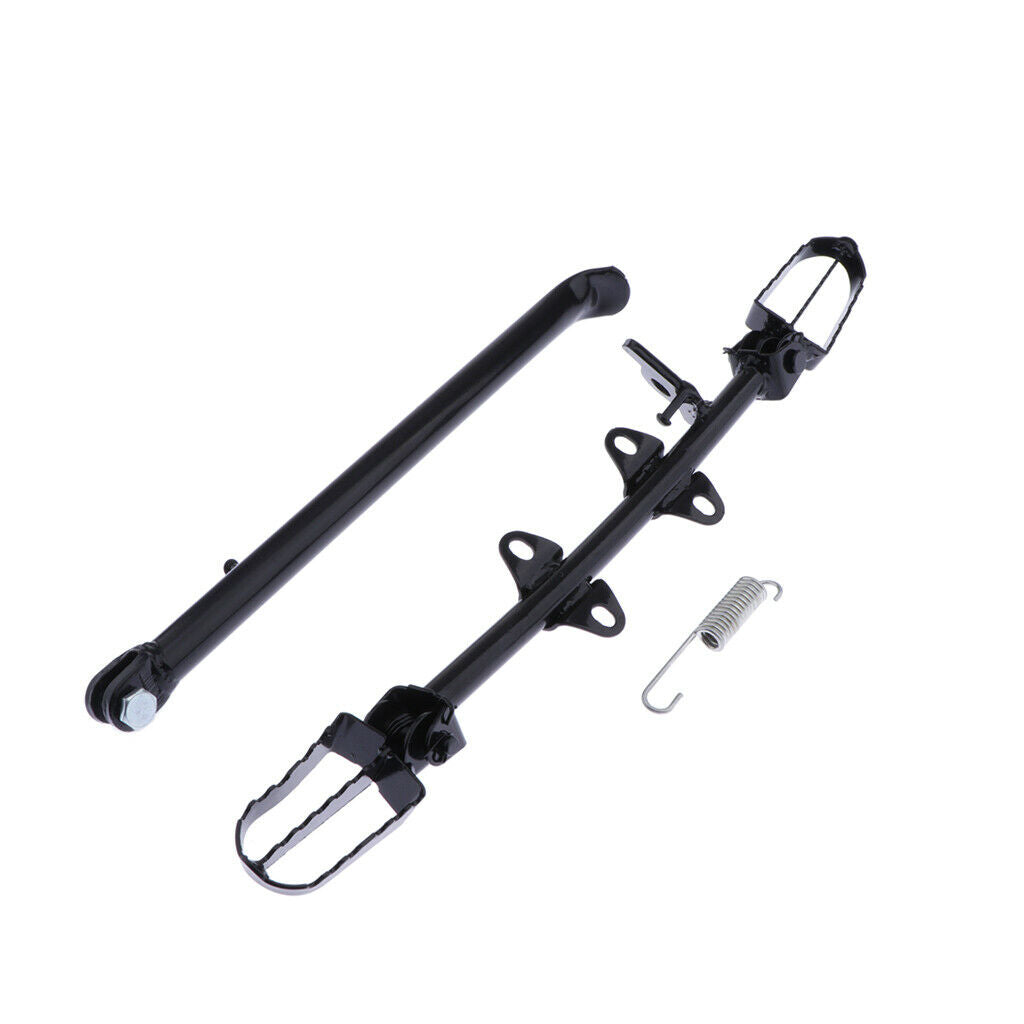 Aluminum CNC Motorcycle Foot Pegs + Kickstand for 110 120 125cc Moped ATV
