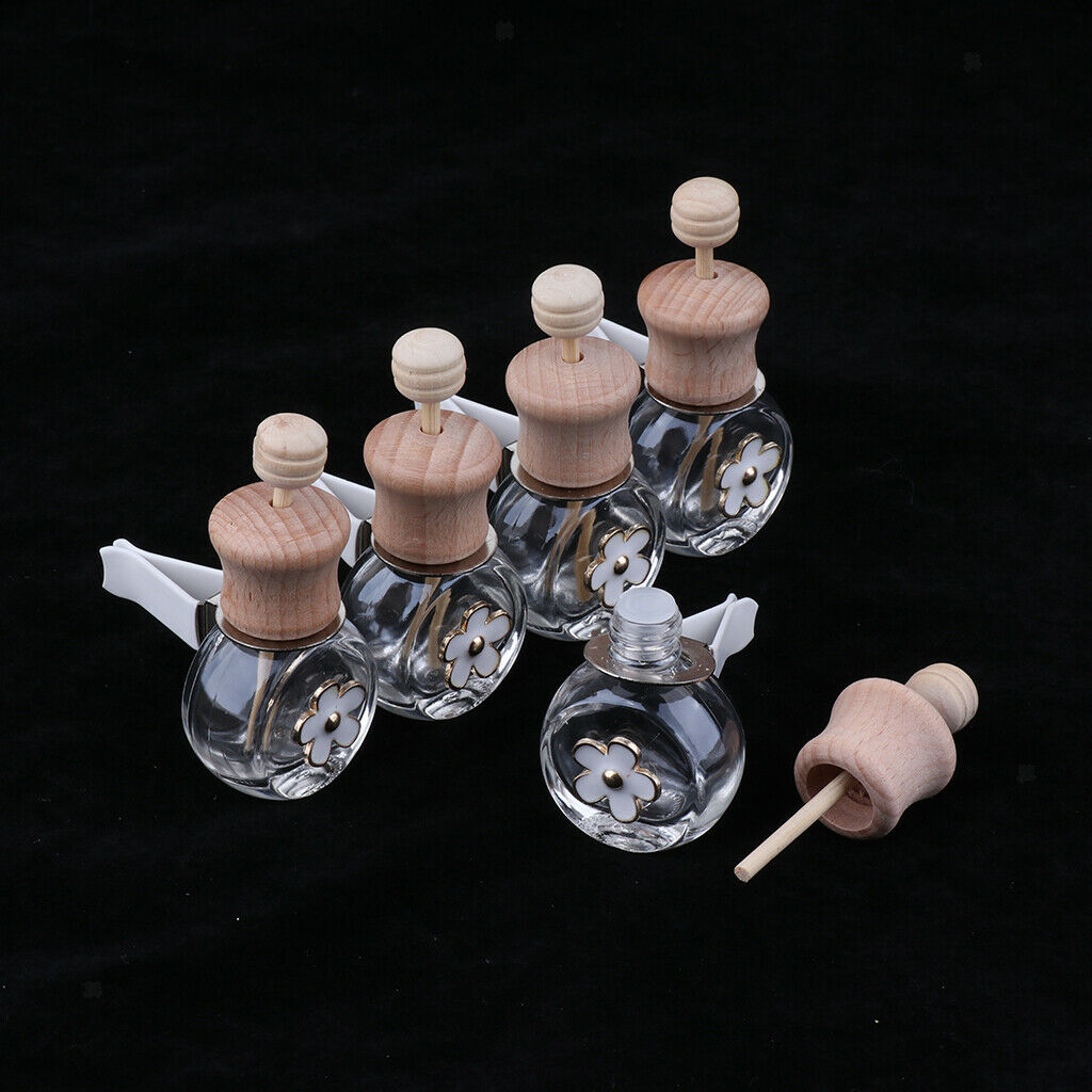 10 Pcs Mini Glass Bottles Car Vent Clip Air Freshener Elegant Perfume Oil