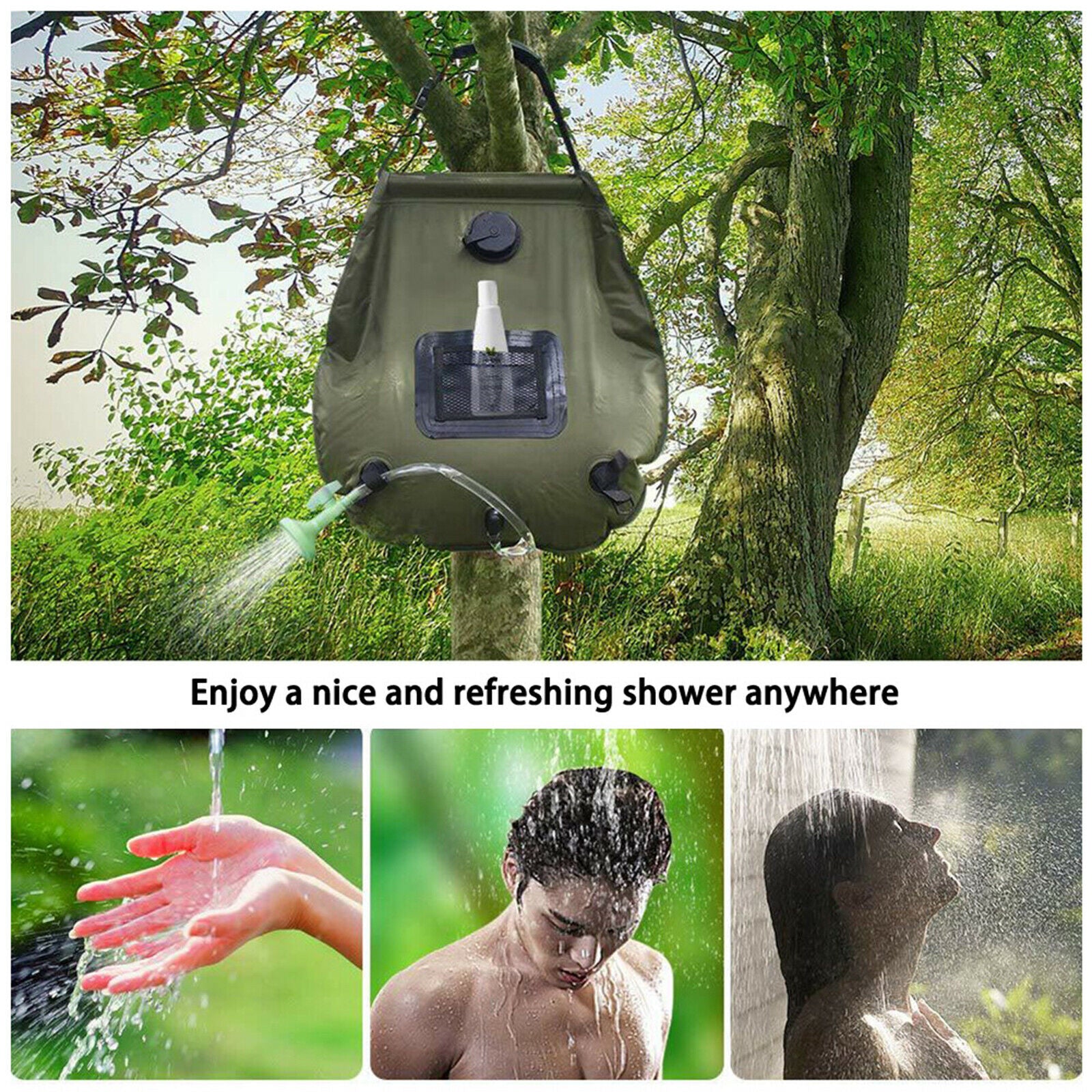 5 Folding Portable Solar Shower Bag Camping Shower Bag for Outdoor Beach