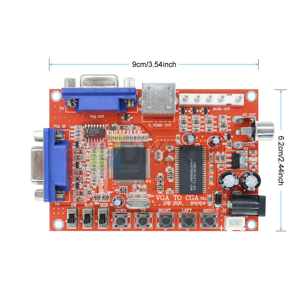 Durable VGA to RGBS/CGA/AV/S-Video Converter Board Arcade Game Multicode w/ Wire