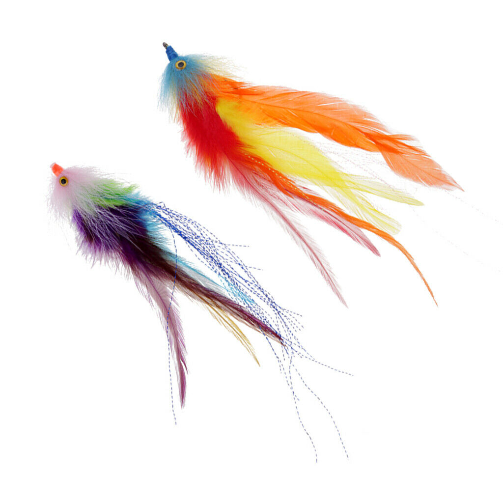 2 Pieces Fly Fishing Flies Big Streamer Assortment Vibrant Color Fishing Lures
