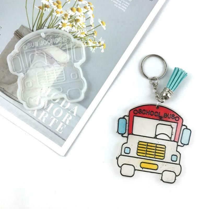 Cartoon School Bus Keychain Mold Epoxy Crystal Silicone Mold Customized Mold