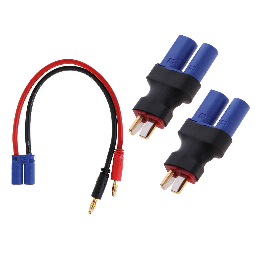 4.0mm Banana to EC5 Male Connector + EC5 T-Plug Male to Female Aircraft Battery