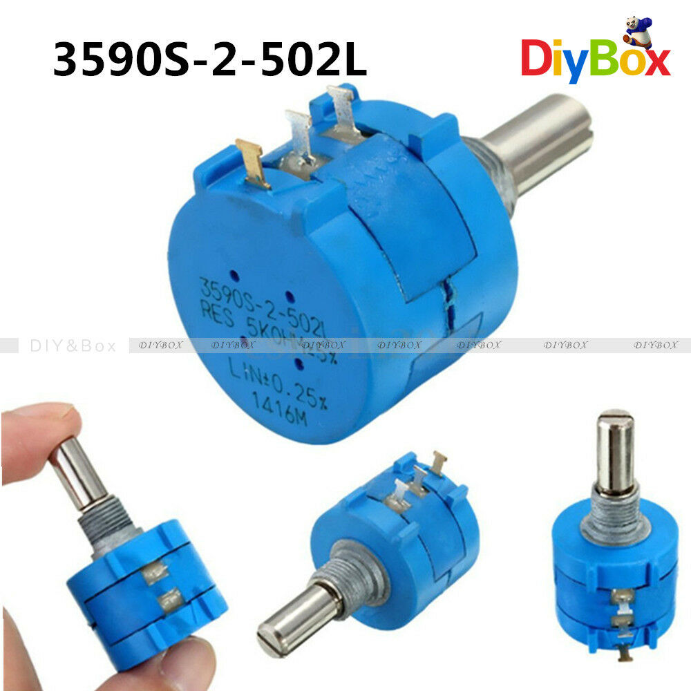 3590S Rotary Variable Resistor Wirewound Precision Potentiometer Pot 10 Turn Ohm