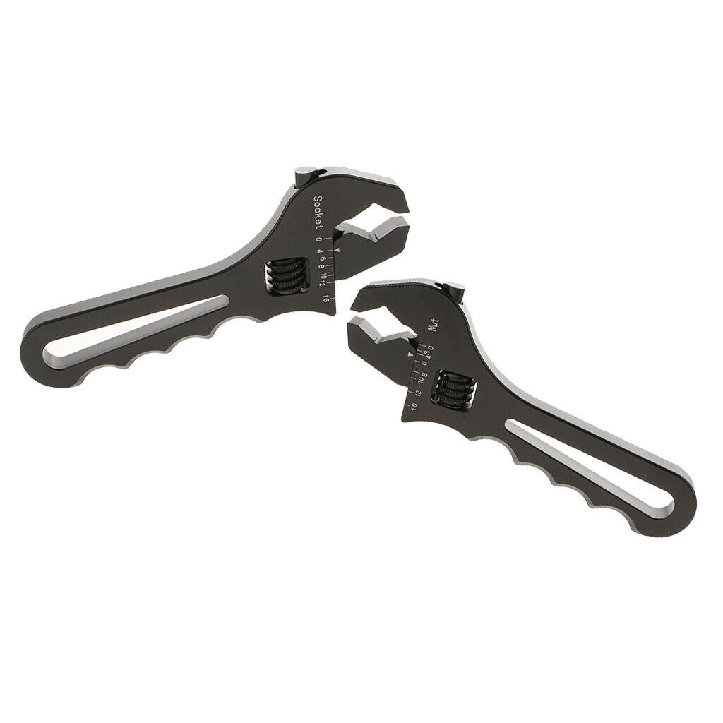 2 Pieces AN3-AN16 Metal Wrench Fitting Tools Spanner Adjustable Fitting Tool