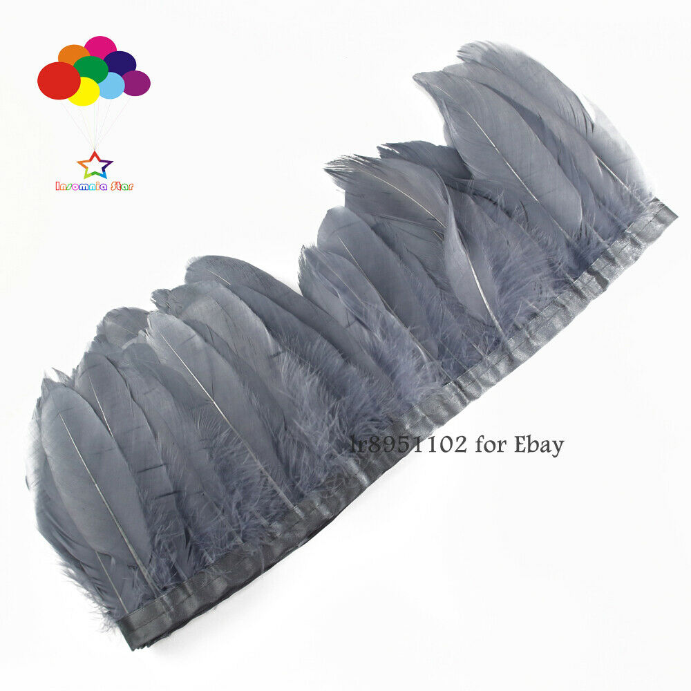 Goose feather Dark Grey floating chandelier shade decoration diy ribbon clothing