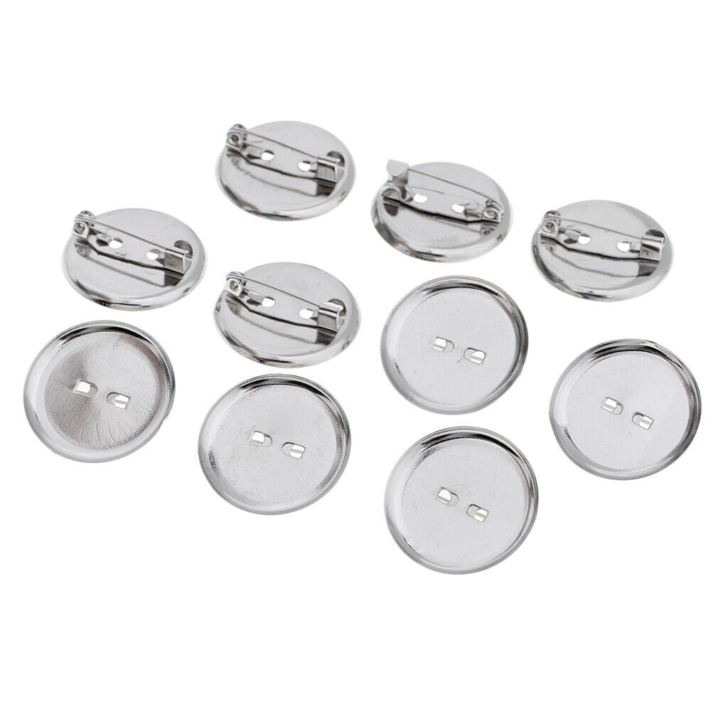 10   Pieces   Semi - Finished   Badge   Button   Supplies   Brooch   Blank