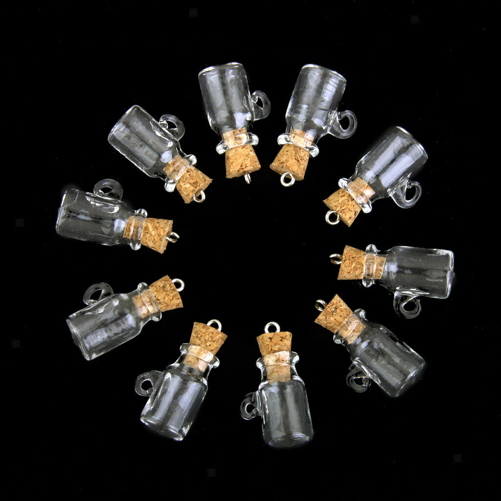 20pcs Small Glass Cork Bottle Wishing Bottle Craft Pendants Jewelry Wedding