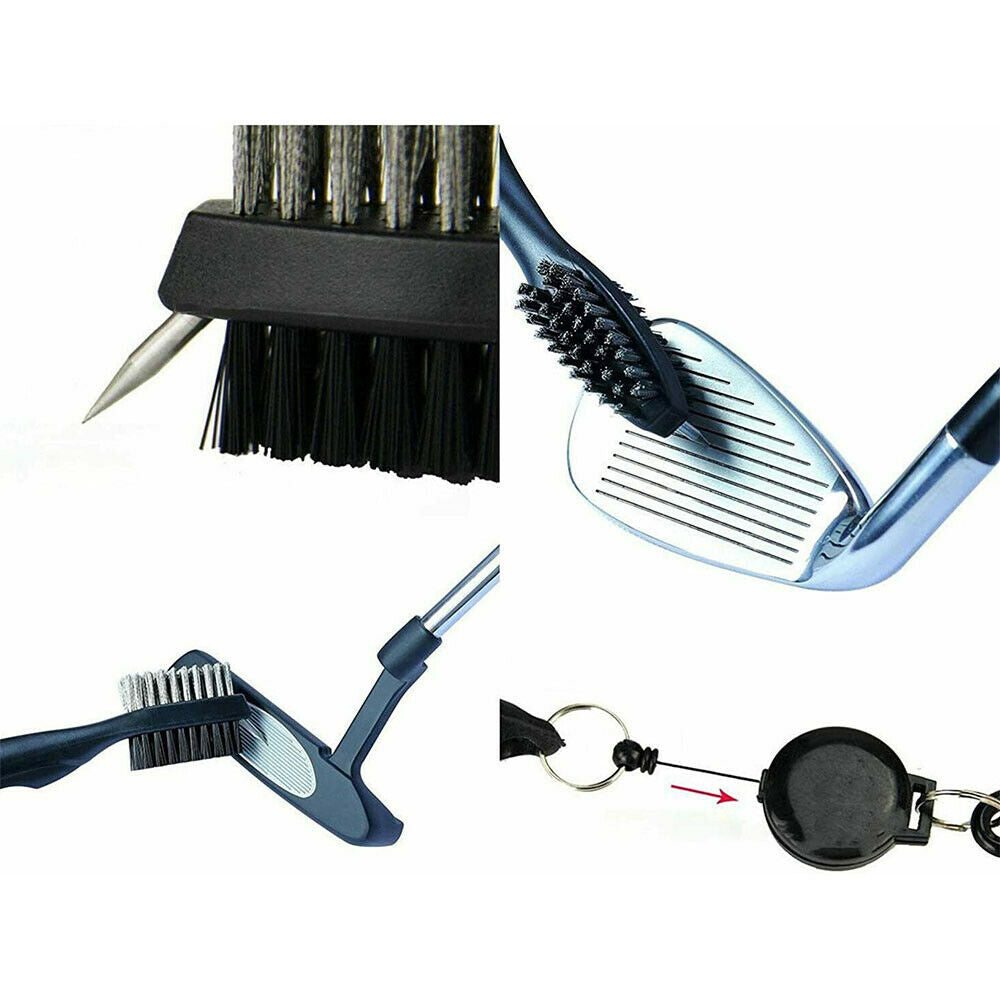 Golf Club Cleaning Groove Brush Cleaner & Golf Groove Sharpener Regrooving Set