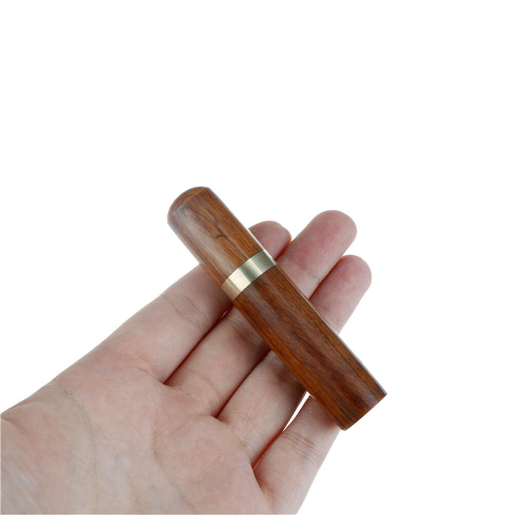 Ebony Wood Toothpick Holder Box Capsule Case Handmade Craft Room Deco.l8