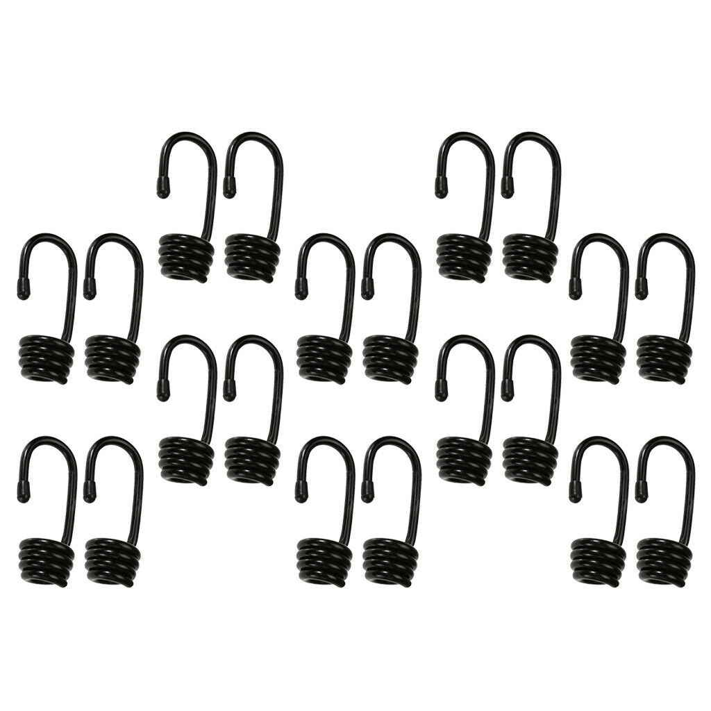 20x Heavy Duty Plastic-coated Bungee Shock Cord Hook Wire Hooks for 10mm